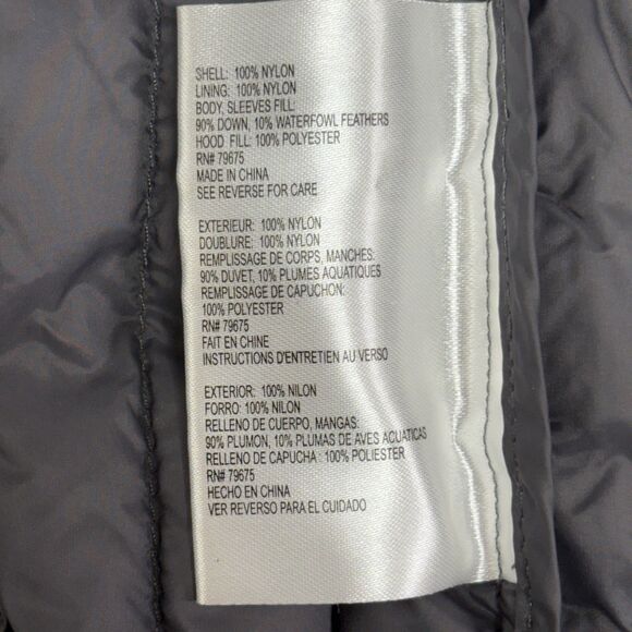 Michael Kors Womens Packable Hooded Down PufferJacket Size M Olive Logo Back Zip - Picture 10 of 16